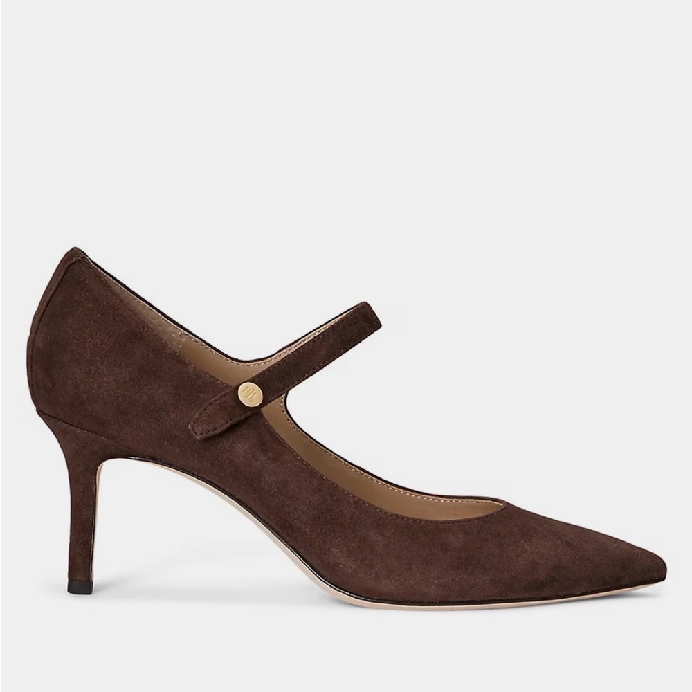 Ralph Lauren chestnut brown suede heels - Size 8